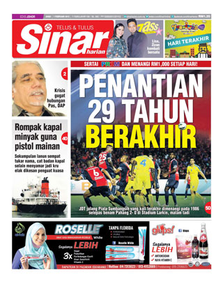 Sinar Harian Edisi Johor 1.2.15