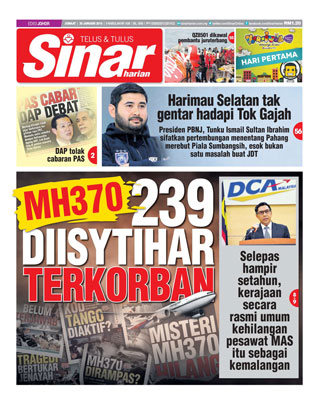 Sinar Harian Edisi Johor 30.1.15