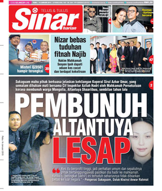 Sinar Harian Edisi Sel/KL 14.1.15