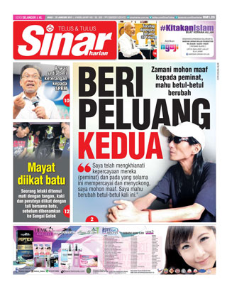 Sinar Harian Edisi Sel/KL 25.1.15