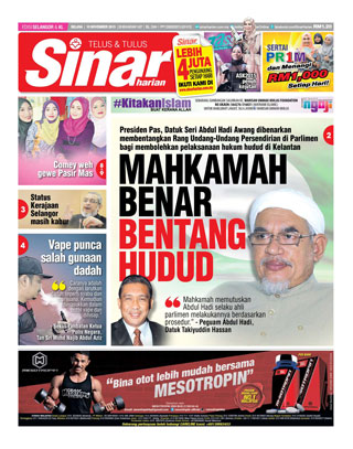 Sinar Harian Edisi Selangor/KL 10.11.15