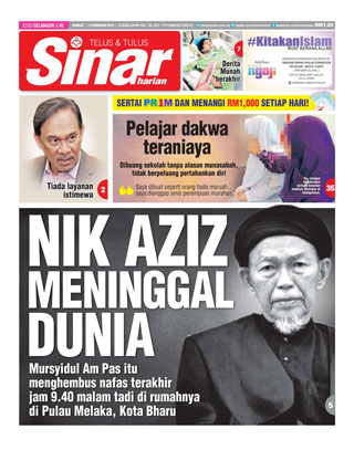 Sinar Harian Edisi Selangor/KL 13.2.15